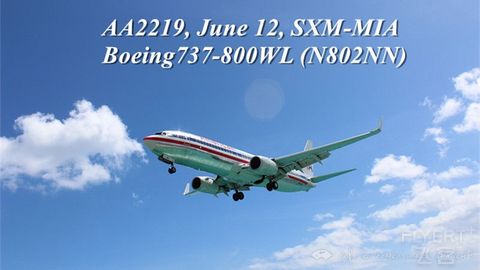 Ryan圣马丁拍机之旅(7)6月12日美国航空AA2219圣马丁-迈阿密经济舱飞行报告(离开SXM)