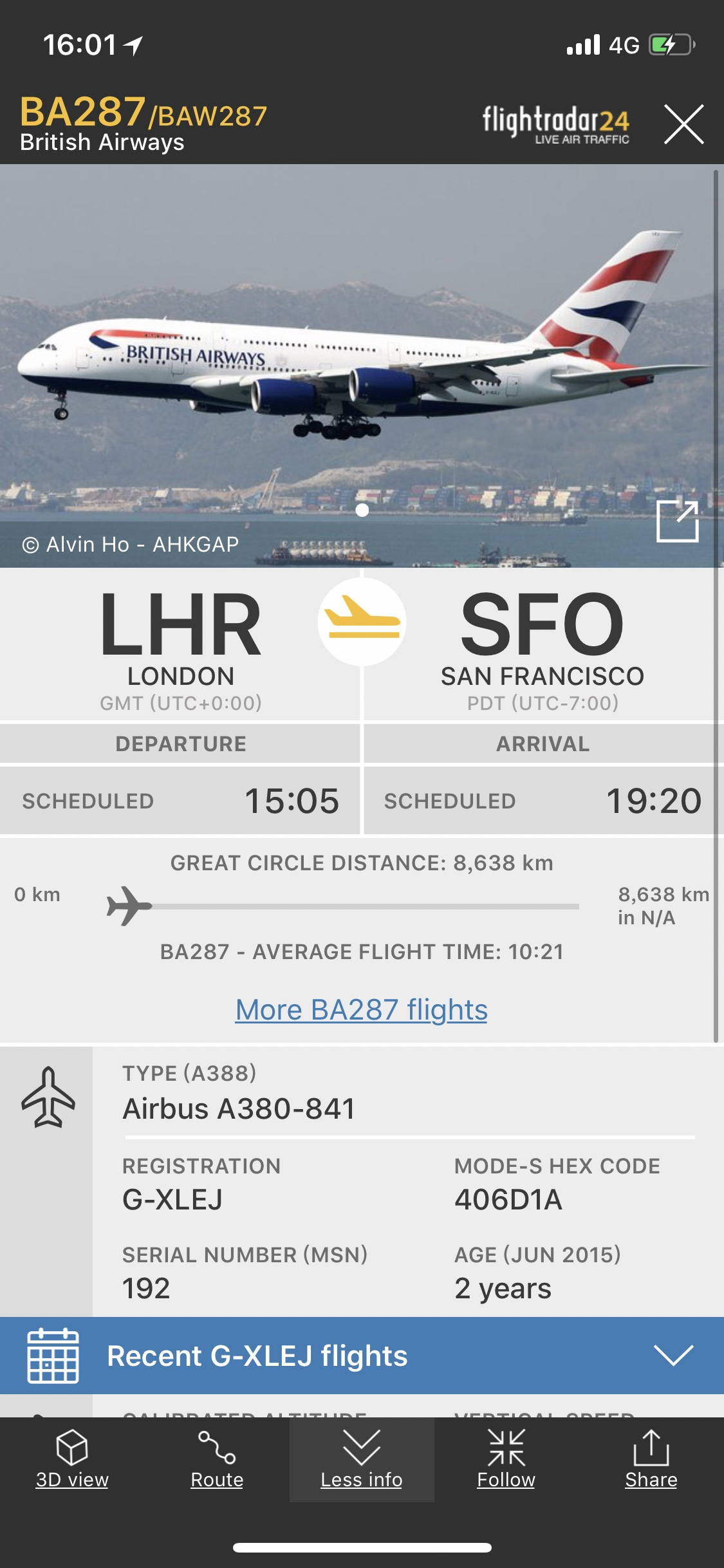 BA287ͷȲA380LHR-SFO