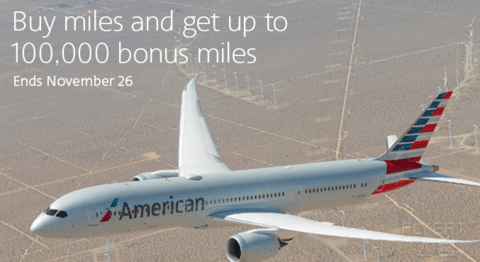 美国航空卖分，最多额外得100,000 miles