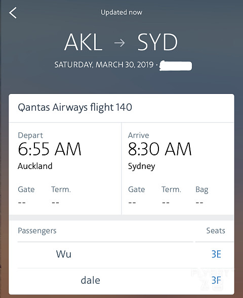 澳洲航空 QF140 奥克兰-悉尼A330商务报告