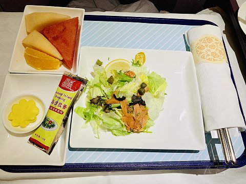 东航商务舱～上海马德里来回的餐食～