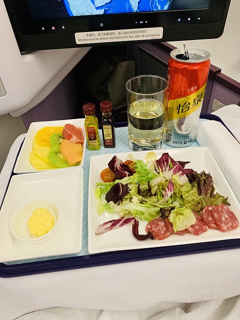 东航商务舱～上海马德里来回的餐食～