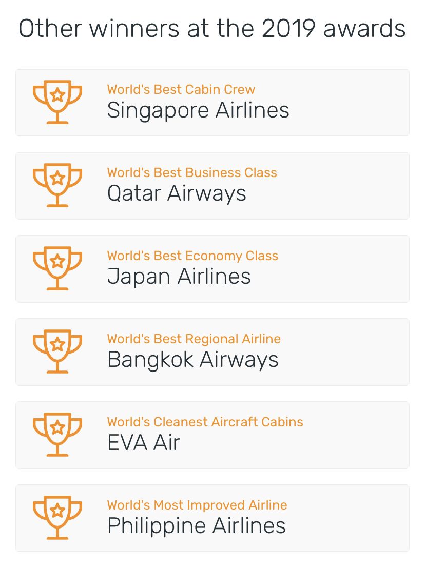 2019 Skytrax Top20