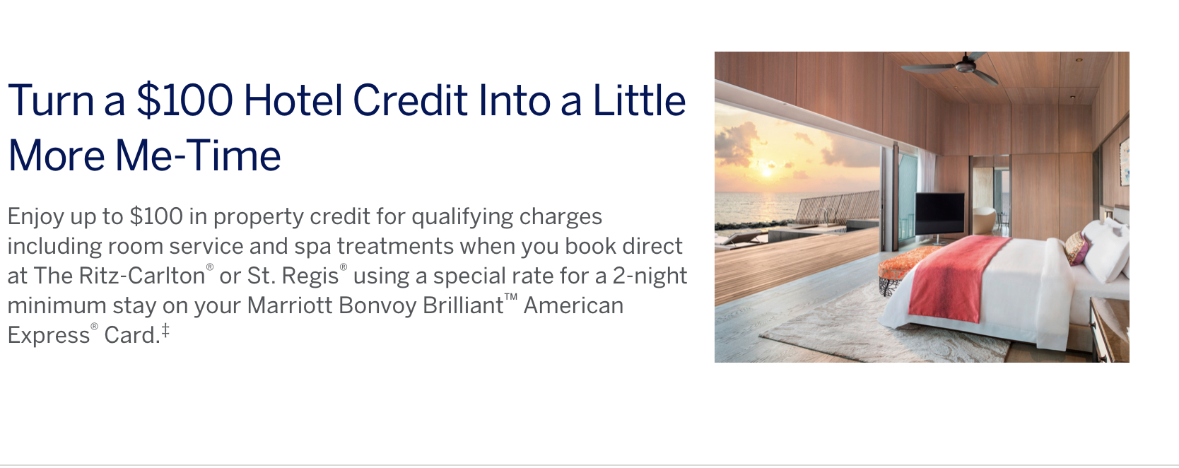 AMEX Marriott Bonvoy Brilliant 的100刀 RC瑞吉退额怎么订房？-境外用卡-飞客网