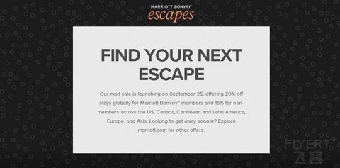 万豪Marriott Bonvoy Escapes 最新指定酒店列表，未来四周周末入住8折