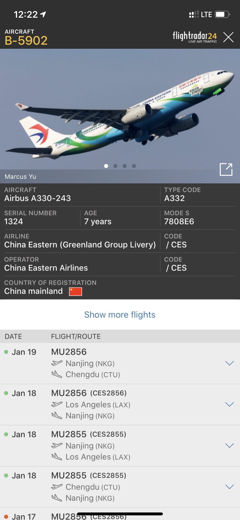 MU2856 LAX-CTU A332 
շб B-5902