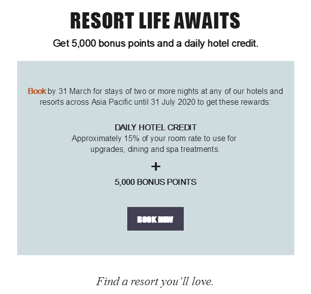 Unwind at Our Resorts and Get 5,000 Bonus Points
