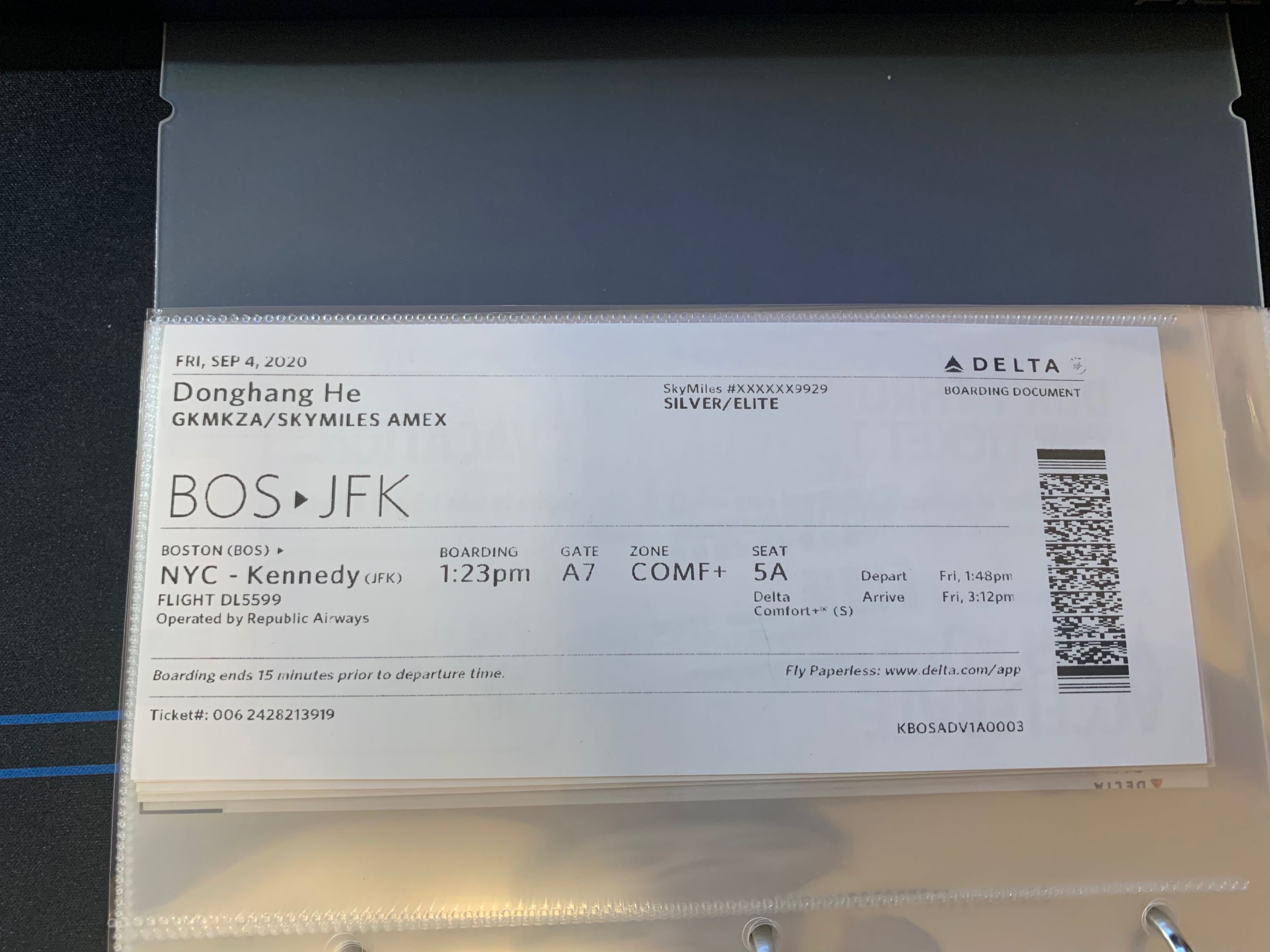 棬BOS-JFK-ATL-TLH Delta Comfort+ ò