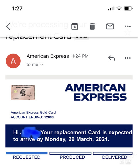 Amex首卡申请补卡成功，问了一堆问题期间还做了Notary的信息验证，终于收到邮件了，期待收卡