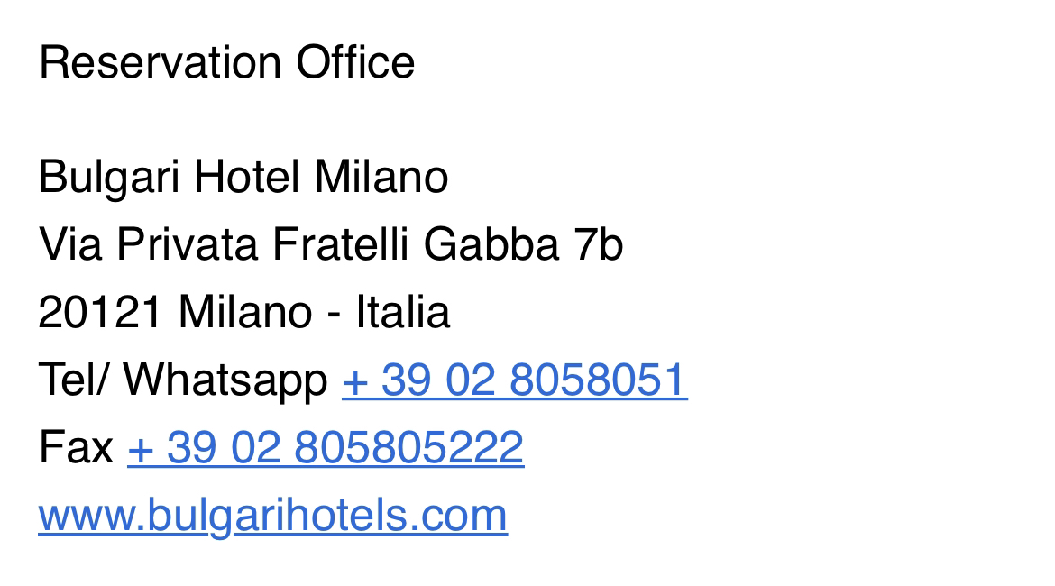 ʽ ҫ🇮🇹
Ciao Bulgari Hotel Milano