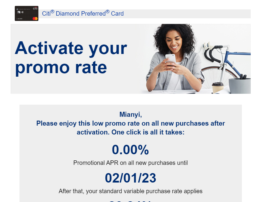 ˭ù Citi  promo rate