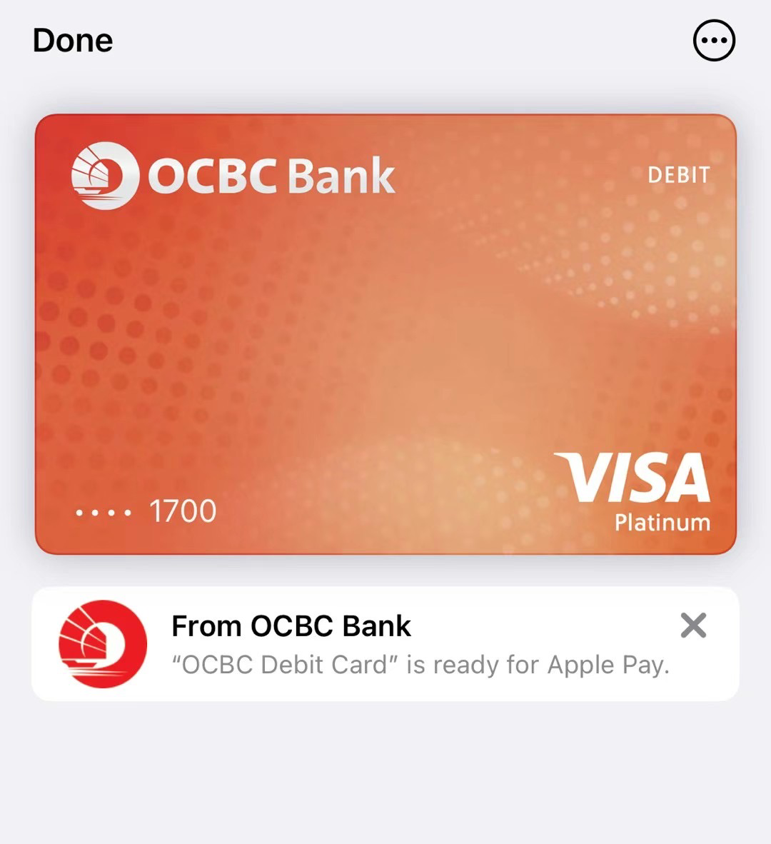 OCBC apple pay