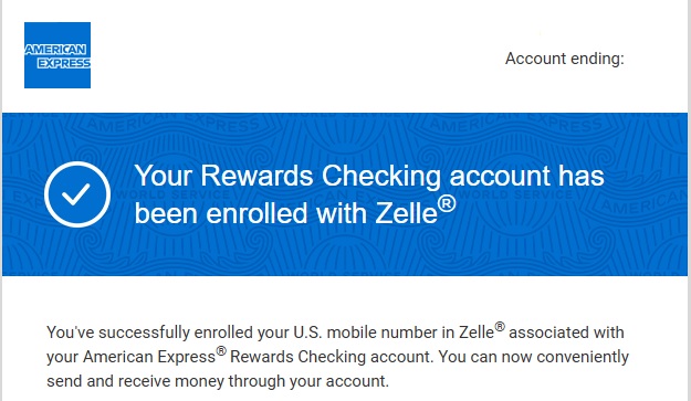 Amex Checking支持Zelle了