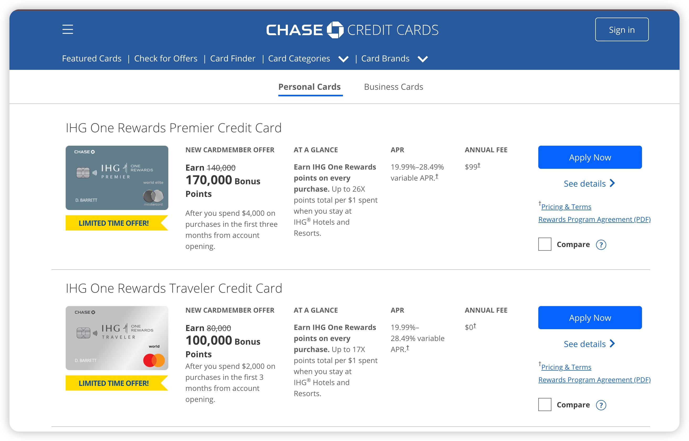 Chase ihg170k