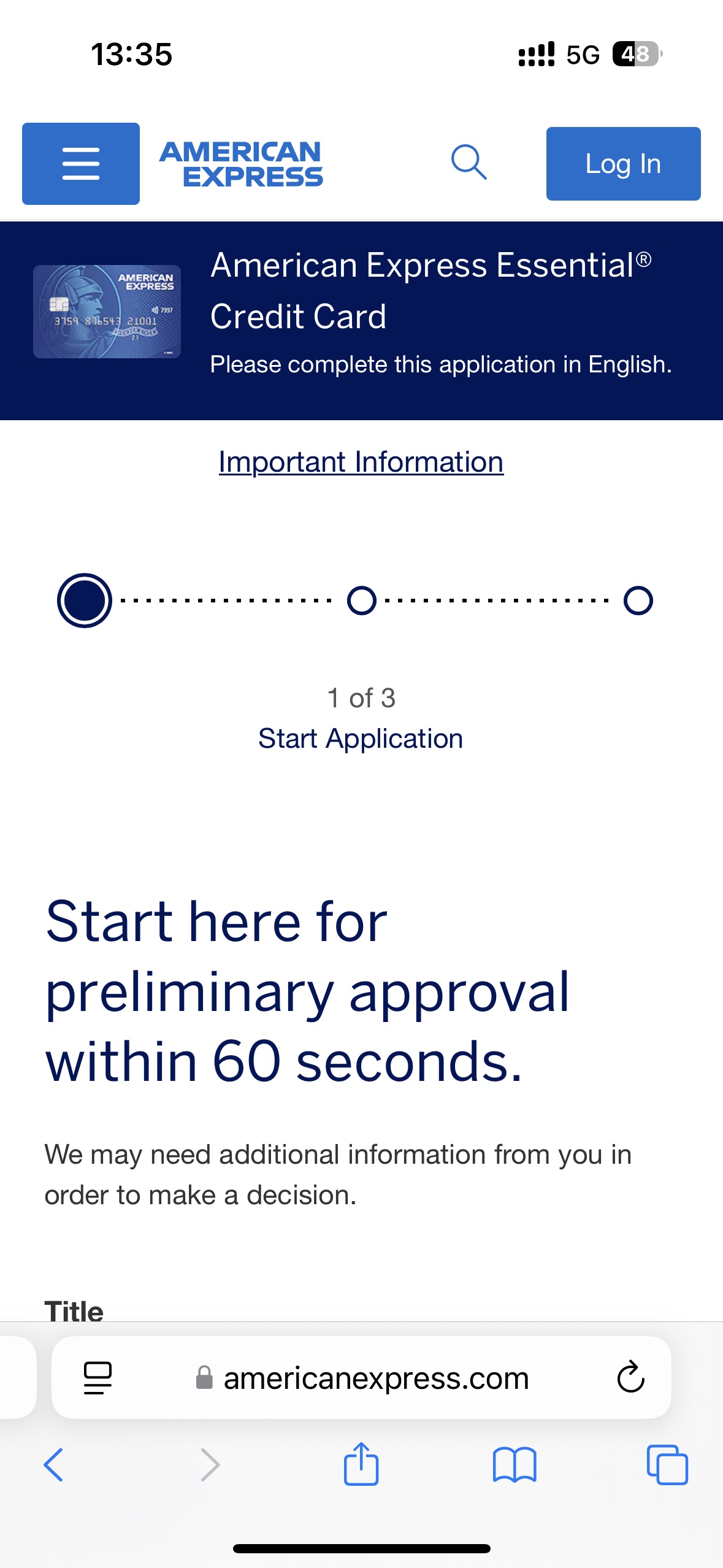 American Express Essential Credit Card