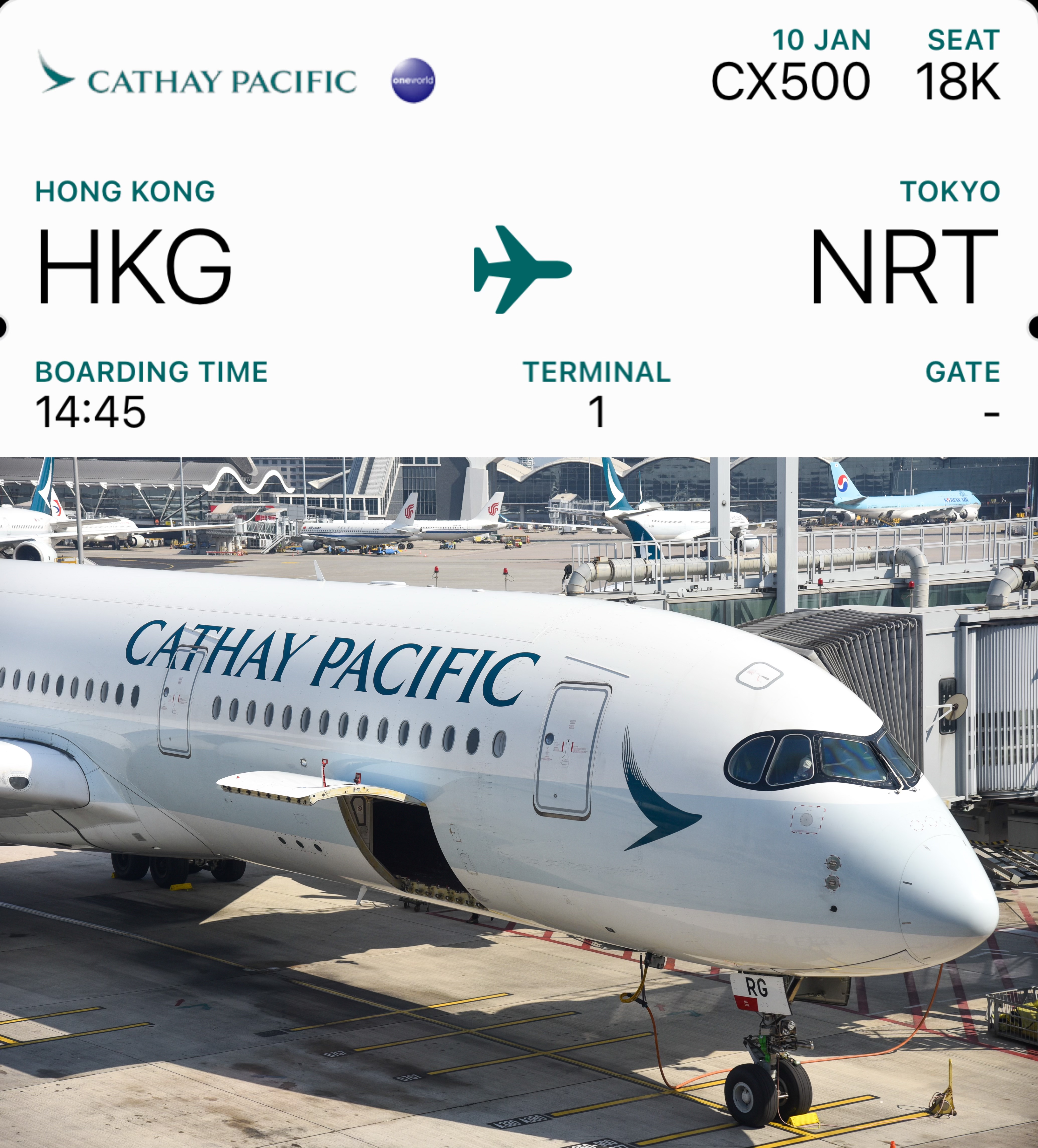 ȫȦ۵ķУ̩CX500 HKG-NRT A350-900