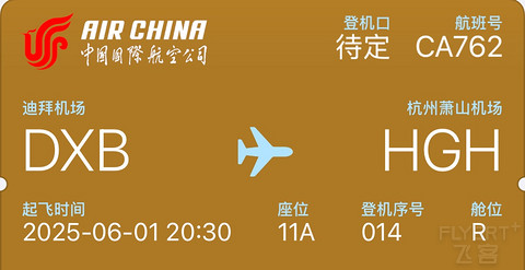 沙掩琼楼驼影稀｜CA762：迪拜-杭州，告别阿拉伯半岛的回国路