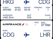 գA350 <em></em>1A Bulkhead SeatHKG-CDG-LHR