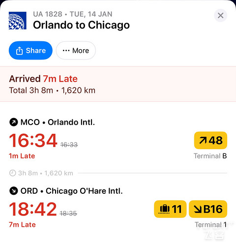 计划已久的美联航国内版772打卡之行 | UA1828 MCO-ORD 奥兰多-芝加哥 飞行快报