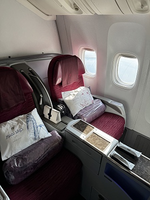 QR68Qatar Airways FRA-DOH Business ClassB77W